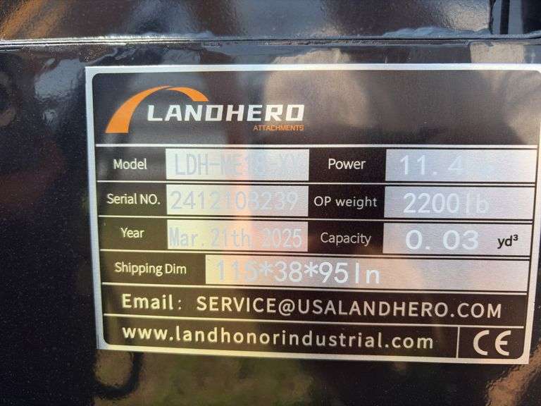2025 Land Hero Mini Excavator - SN 2412108239