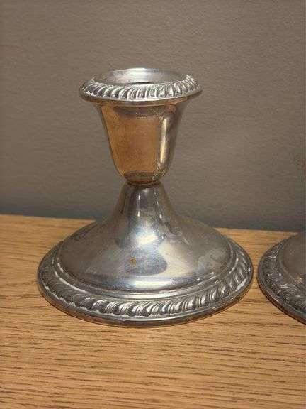 Pair of Sterling Silver Candle Holders - 3.25”
