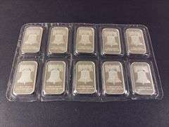 (10) One Ounce .999 Silver Bars