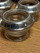 (4) Sterling Silver Rimmed Open Salt Dippers