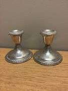 Pair of Sterling Silver Candle Holders - 3.25”