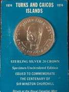 $20 1974 Turks and Caicos Islands Sterling Silver Coin