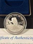 $50 First Men on the Moon One Ounce .999 Silver Coin