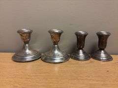 (4) Sterling Silver Candle Holders - 3.25” & 3.5”