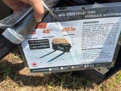 2025 Wolverine Skid Steer Pallet Fork - Hydraulic Adjustable - Model PFA-11-3300G - SN ZW01783 - damaged in shipping - see pics