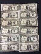(12) One Dollar Silver Certificates - 1957 & 1957B