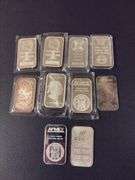 (10) One Ounce .999 Silver Bars