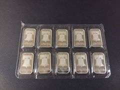 (10) One Ounce .999 Silver Bars