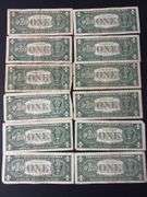 (12) One Dollar Silver Certificates - 1957 & 1957B