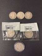 (6) Barber Silver Half Dollars - various years