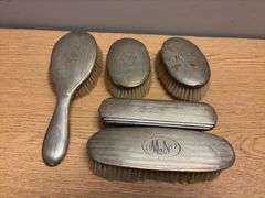 Monogrammed Sterling Silver Hair Brushes