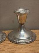 Pair of Sterling Silver Candle Holders - 3.25”