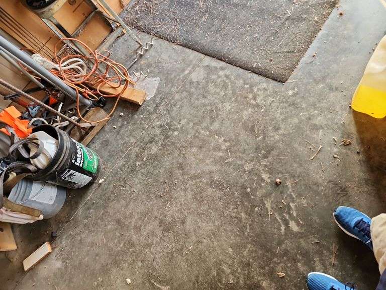 Assorted Long Handled Tools, Storage Rack and Stool