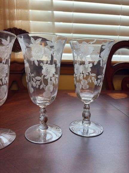 Etched Glass Crystal Goblets