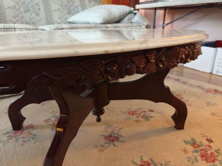 Marble Top Coffee Table - made in Italy - 46”L x 28”W x 18”H
