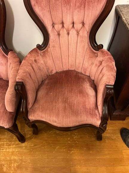 2 Floral Plush Chairs 46”