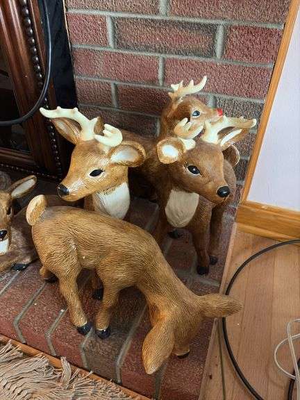 Set of Ceramic Reindeer - some damaged