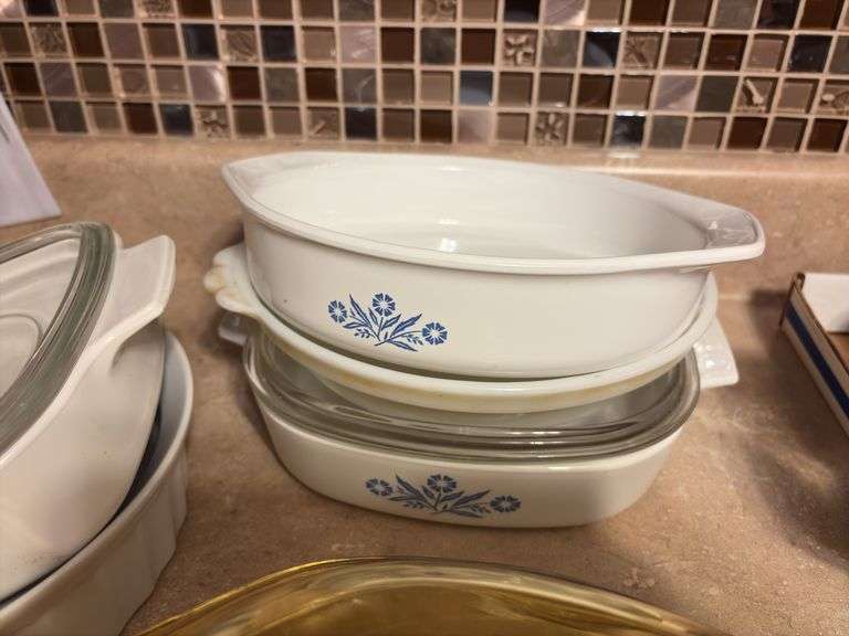 Assorted Corning Ware Dishes and Mixing Bowls
