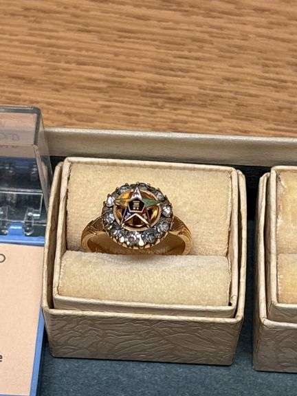 Pair of 10K Gold Filled Rings, 10K Gold Emblem, 2 10K Gold Filled Cross Pen & Pencil