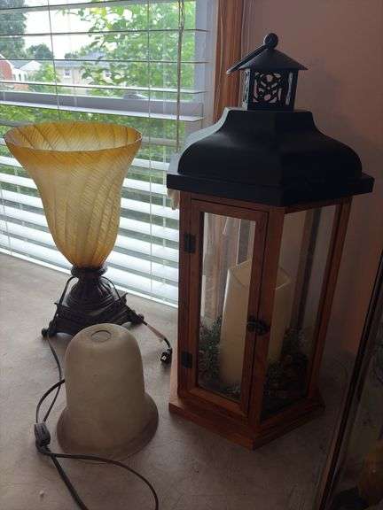 Table Lamp, Lantern and Glass Lamp Cover