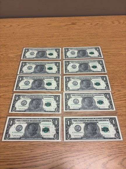 (10) 100th Anniversary Morgan Silver Dollar $1 US Bank Notes image