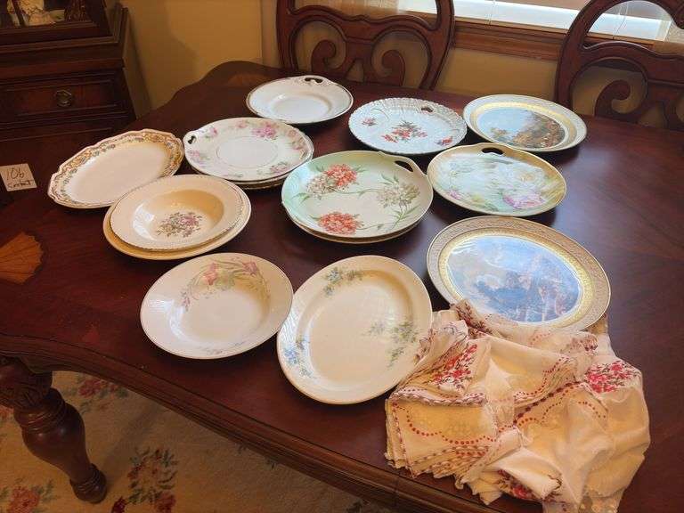 Large Group of Assorted Serving Plates & Dollies