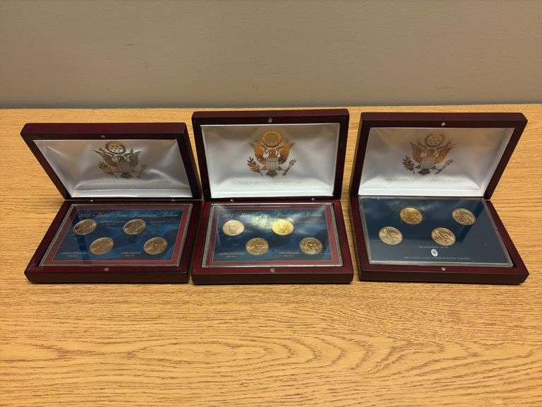 (3) 2007 United States Presidential Dollar Coin Sets image