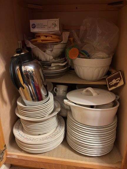 Contents of Cabinet - Assorted Dishes
