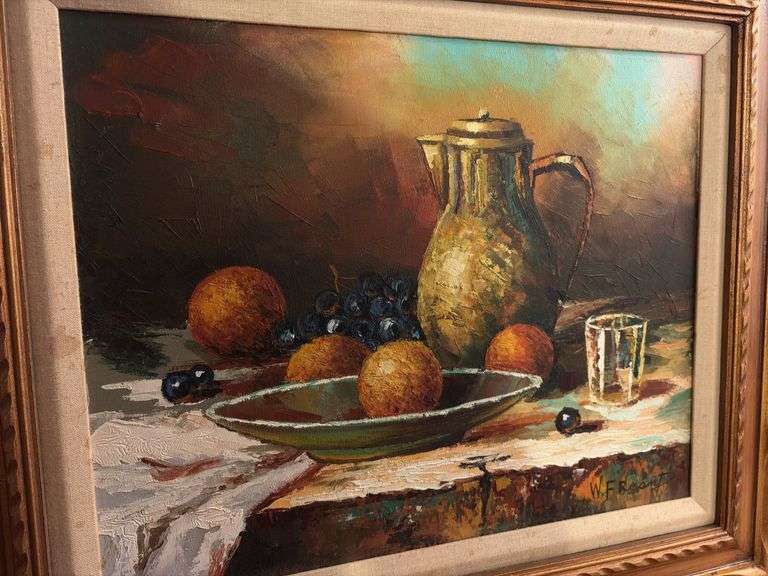 Framed Canvas Painting of Fruit - 28” x 24”