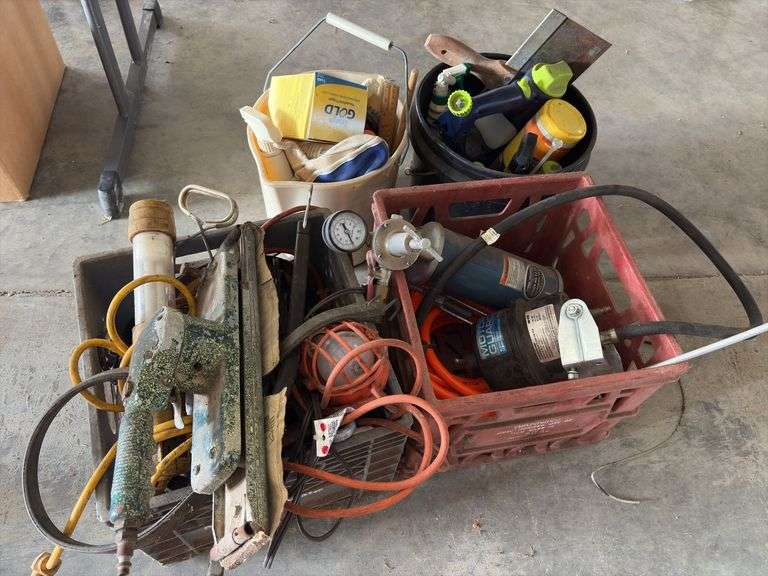 Assorted Tools, Cleaning Supplies, Lights, Misc image