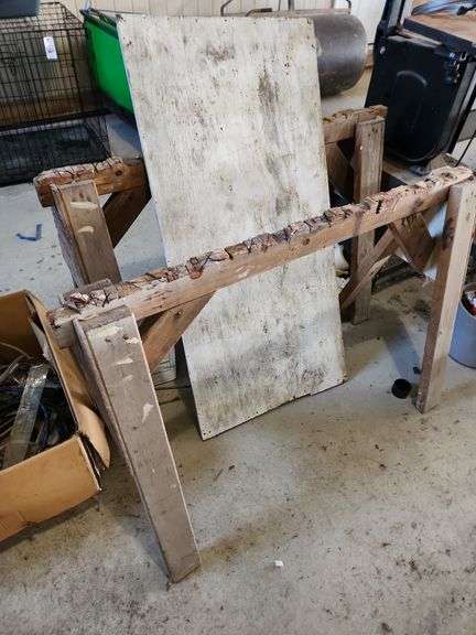 2 Wooden Saw Horses image