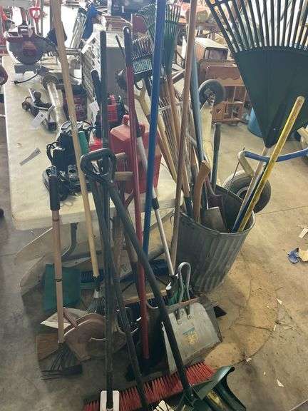 Group of Long Handle Tools with Stand