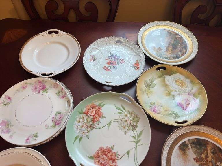 Large Group of Assorted Serving Plates & Dollies