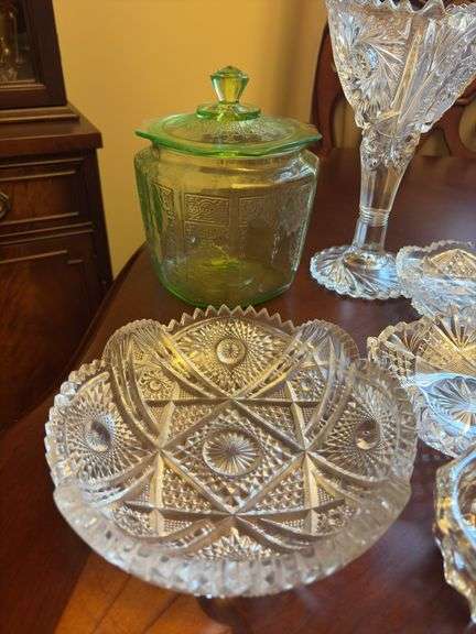 Assorted Cut Glass Bowls and Misc