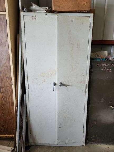 2 Door Metal  Cabinet 36"x24"x78" and Contents