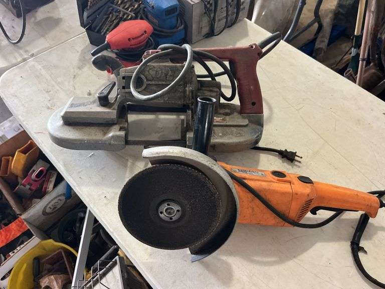 Milwaukee Bandsaw and Large Angle Grinder