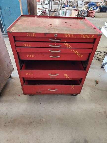 Rolling Metal Tool Chest 29"x20"x35", One Drawer Missing image