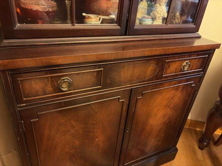 Mahogany Display Cabinet - contents NOT included 80”H x 18”D x 34”W