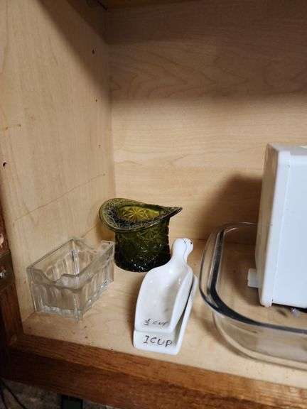 Contents of Cabinet - Toaster, Can Opener, CrockPot