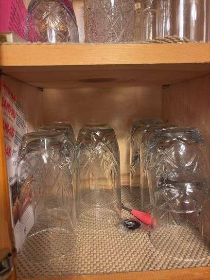 Contents of Cabinet - assorted glassware