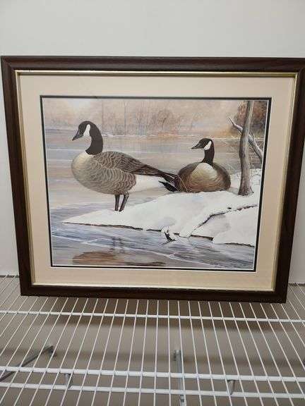 Framed Canadian Geese by Phillip Powell 26"x22" #400/500 image