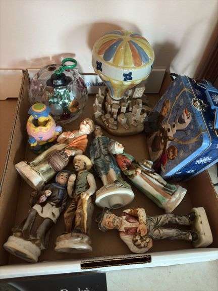 2 Box Lots of Assorted Figurines and Atlas