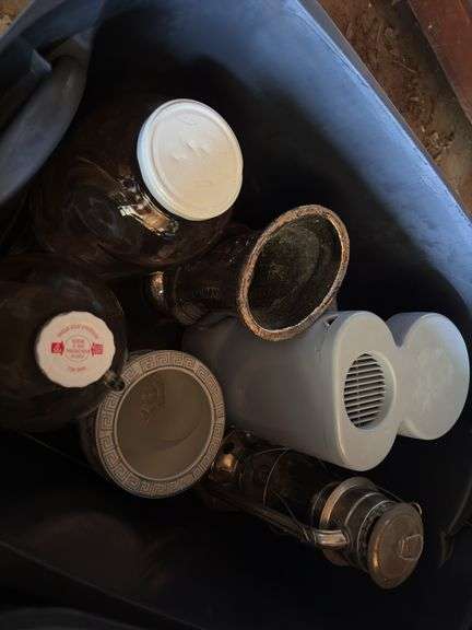2 Totes of Glassware and Elvis Presley News Papers