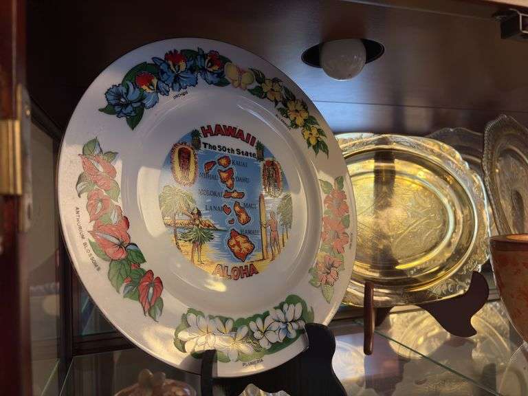 Contents of 1 Shelf - Assorted Goblets, Cups, Serving Platters