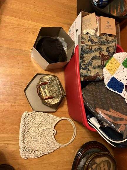 Assorted Housewares purses lamp hat