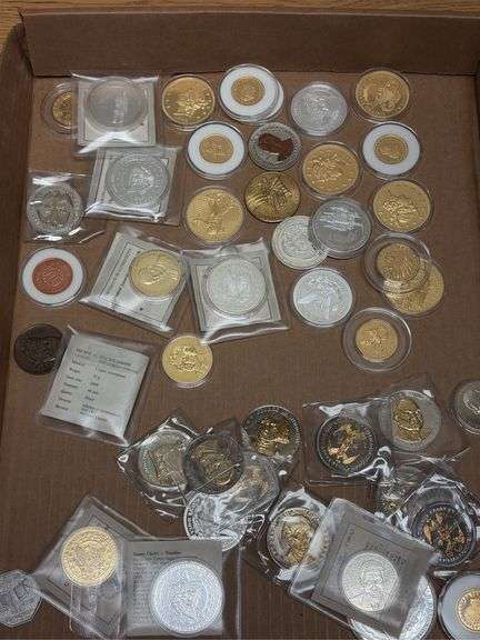 2 Box Lots of Commemorative and Replica Coins