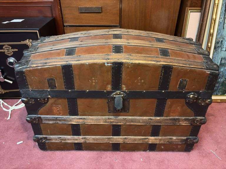 Large Trunk with Contents - 23”H x 34”W x 19”D