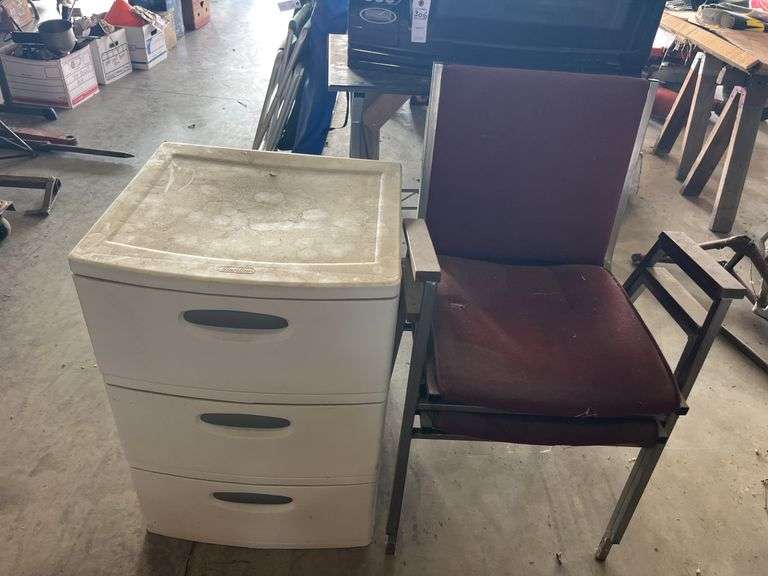 Sterilite 3 Drawer Strorage Container and 2 Office Chairs