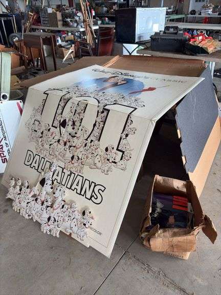 101 Dalmations Theater Display and Box of Assorted Movie Memorabilia image