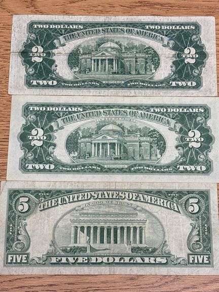 1953B $2 Red Note, 1963 $2 Red Note, 1963 $5 Red Note